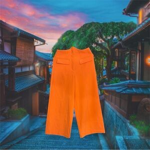 Orange Wide-Leg Women's Business Pants
